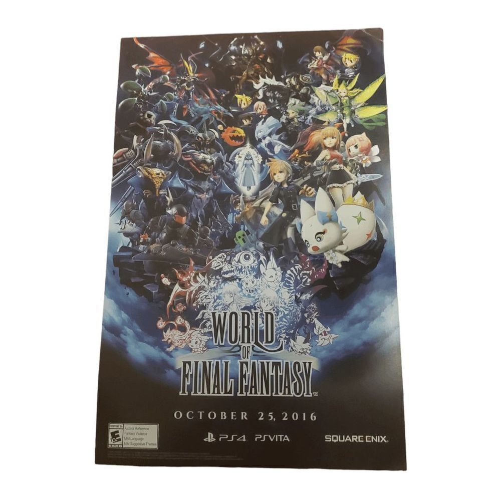 World of Final Fantasy 11 x 17 Double Sided Poster Square Enix 2016 NYCC